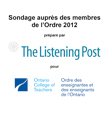 Sondage auprès des membres de l’Ordre 2012